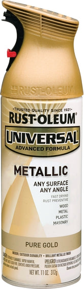 Universal 245221 Metallic Spray Paint, Metallic, Pure Gold, 11 oz, Can